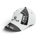 Casquette golf Pro-Style noir blanc clubs balles texte brodé devant unisexe personnalisable