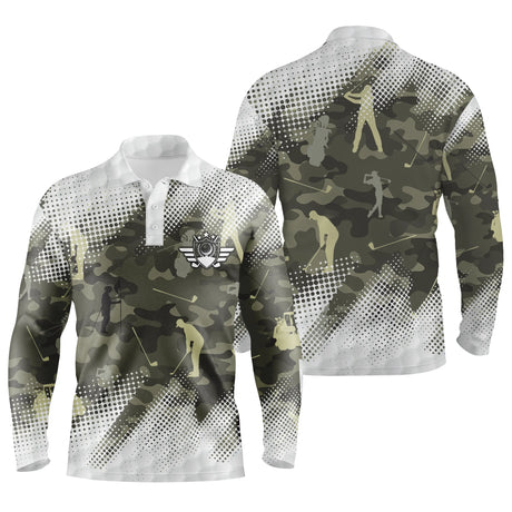 Alpenext - Polo de Sport, Idée Cadeau Original Pour Fan De Golf, Polo de Sport Homme Femme, Camouflage Golf - CTS25052220 - Polo Manches Longues Unisexe