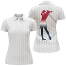 Polo golf vue de face texture balle alvéolée blanche, design épuré sport, coupe homme et femme disponibles
