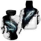 Tee-shirt pêche moucheur saumon noir blanc design pour Allier Sélune Gave