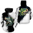 Tee-shirt pêche bar noir blanc design polyvalent surfcasting et ville