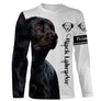 T-shirt Black Labrador noir gris unisexe, design photoréaliste personnalisable photo Retriever noir