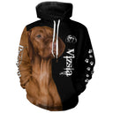 T-shirt chien Vizsla zoom motif central, illustration détaillée braque hongrois pelage cuivré