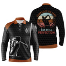 Polo de golf manches longues unisexe noir orange anniversaire 1988 Âge de la Perfection parcours frais