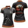 Polo de golf femme anniversaire noir orange terracotta Fabriqué en 1989 Âge de la Perfection coupe ajustée féminine