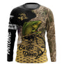 Manches longues anti-UV pêche carpe camouflage roseaux jaune motif Carpe Diem imprimé all-over