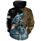 Sweat zippé all-over pêche silure camouflage roseaux coupe unisexe pour traque silures