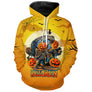 T-shirt Halloween 3D variante avec scène fantôme et citrouilles