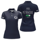Polo pétanque femme manches courtes bleu marine Mode Pétanque Activé interrupteur logo poitrine PRÉNOM