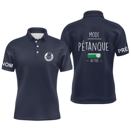 Polo Homme Personnalisable 'Mode Pétanque Activé' - Style Unique et Confortable - Polo Homme Bleu Marine