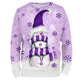 Sweat à Capuche Violet Hivernal – Bonhomme de Neige Fantaisie et Flocons Scintillants - CT04112350 Sweater All Over Unisexe