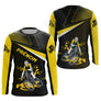 T-shirt cyclisme jaune et noir all-over homme avec cycliste BMX en mouvement, prénom personnalisé
