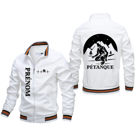 Veste De Sport Pour Pétanqueur, Prénom Et Logo Personnalisés, Cadeau Original Bouliste - CT10092353 Blanc