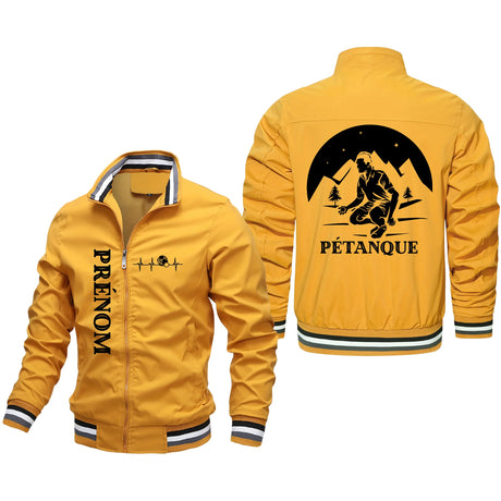 Veste De Sport Pour Pétanqueur, Prénom Et Logo Personnalisés, Cadeau Original Bouliste - CT10092353 Jaune