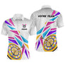 Maillot fléchettes blanc multicolore homme avec cibles et fléchettes dynamiques, prénom et équipe personnalisés