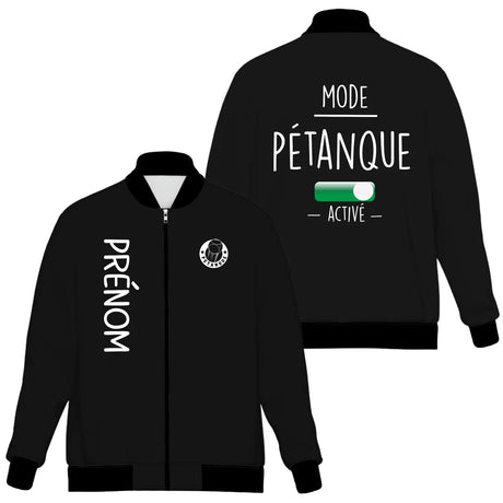 Veste De Sport Pétanque, Mode Pétanque Active, Cadeau Personnalisé Pour Bouliste - CT10092355 - Noir