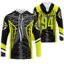 Anti-UV à capuche motocross jaune squelette anatomique, design rock personnalisé pour pilote