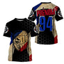 Maillot motocross France hexagonal noir bleu rouge avec crâne masqué et drapeau tricolore, prénom numéro 94