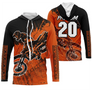 Anti-UV à capuche motocross orange noir, design dirt bike personnalisé pour compétiteur