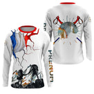 T-shirt randonnée variante avec drapeau France et trek, prénom personnalisé