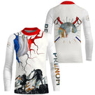 T-shirt randonnée variante tricolore avec randonneur, prénom personnalisé