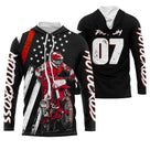 Anti-UV à capuche motocross noir rouge Racing, design dirt bike personnalisé pour compétiteur