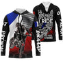 Anti-UV à capuche motocross France tricolore patriotic, design dirt bike personnalisé patriote