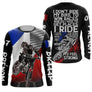 Anti-UV manches longues motocross France philosophie I Ride, tenue piste avec prénom et numéro