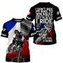 Maillot motocross France tricolore avec drapeau bleu blanc rouge et motard, lettrage I Ride To Escape prénom numéro