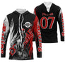 Anti-UV à capuche motocross extreme noir rouge, design dirt bike personnalisé pour compétiteur