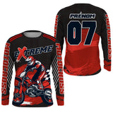 Maillot Anti-UV Cross Personnalisé, Extrême MX Tout-Terrain Dirt Bike Rouge - CT17122239 - Anti-UV Tshirt Manches Longues