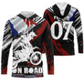 Anti-UV à capuche motocross France rouge On Road, design patriotique dirt bike personnalisé