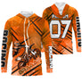 Anti-UV à capuche motocross orange Racing, design dirt bike personnalisé pour compétiteur