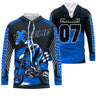 Maillot Cross Protection UV Bleu, Cadeau Personnalisé Fan Moto Tout-Terrain - CT20122214 - Anti-UV T-shirt à capuches