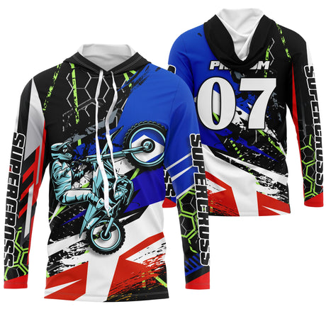 Maillot Cross Protection UV, Cadeau Personnalisé Pilote Moto Cross Tout-Terrain - CT20122219 - Anti-UV T-Shirt à capuche Unisexe