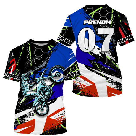 Maillot Cross Protection UV, Cadeau Personnalisé Pilote Moto Cross Tout-Terrain - CT20122219 - Tshirt col rond