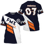 Anti-UV à capuche sweat motocross FMX bleu orange, design dirt bike personnalisé pour pilote freestyle