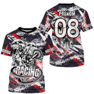 Anti-UV à capuche sweat motocross rouge noir crâne, design rock gothique dirt bike personnalisé