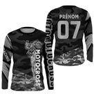 Anti-UV manches longues maillot motocross camouflage noir, design dirt bike tactique personnalisé