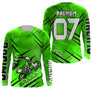 Anti-UV manches longues maillot motocross vert fluo Braaap, design dirt bike racing personnalisé