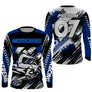Anti-UV manches longues maillot motocross bleu noir Xtreme, design dirt bike extreme personnalisé
