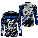 Maillot Cross Protection UV Bleu, Cadeau Personnalisé Pilote Moto Cross, Courses Moto Tout-Terrain - MZ27122205 - Anti-UV T-shirt manches longues