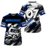 Anti-UV à capuche maillot motocross bleu noir, motif Motocross Xtreme et numéro de course personnalisé