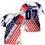 Anti-UV à capuche maillot motocross drapeau USA bleu blanc rouge, lettrage Racing et numéro personnalisé