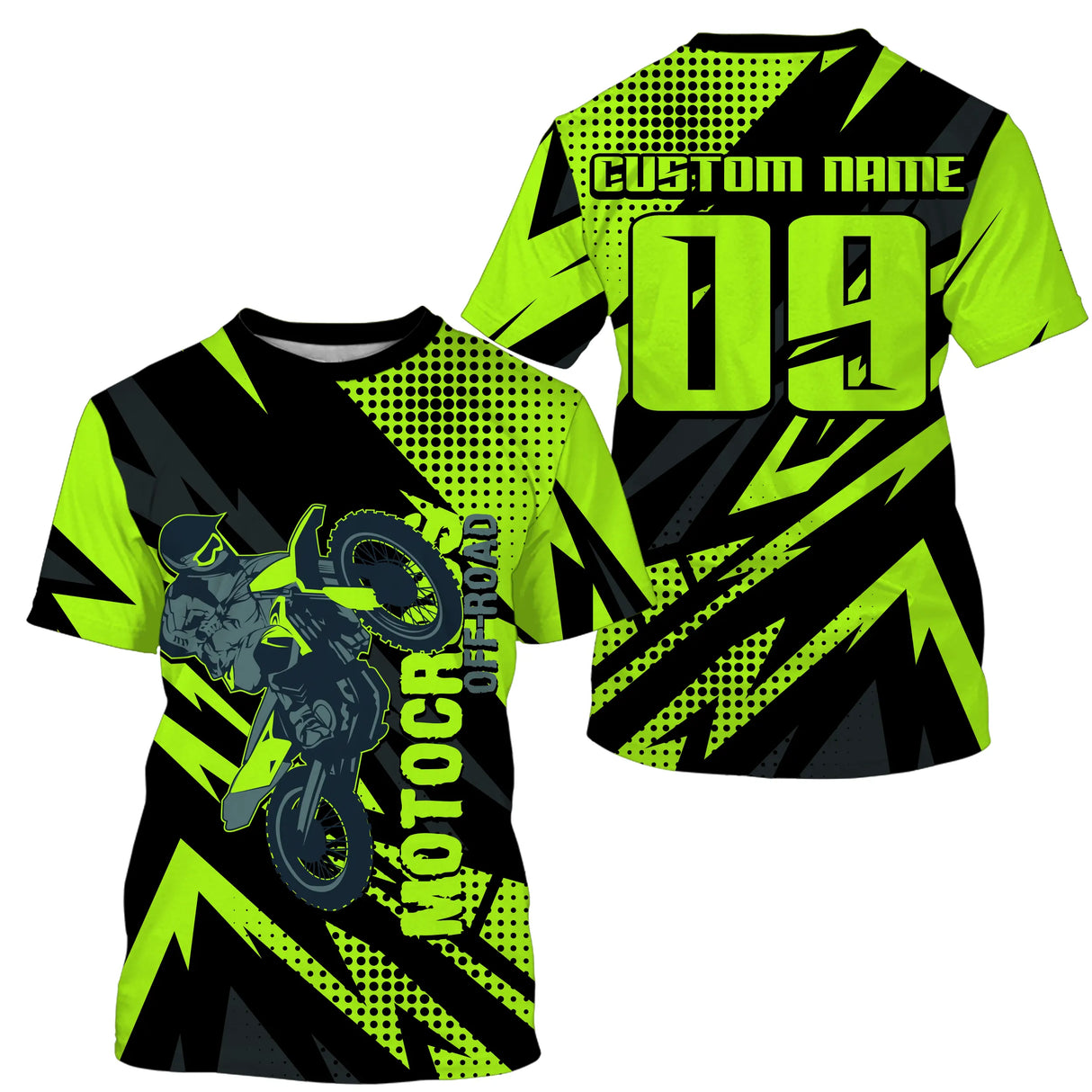 Maillot Cross Protection UV Vert, Cadeau Personnalisé MX Passion, Moto Tout-Terrain - CT19122239 - Tshirt col rond