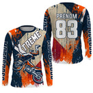 Anti-UV manches longues maillot motocross orange Xtreme, design dirt bike racing personnalisé