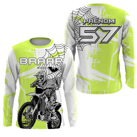 Maillot Cross Protection UV Vert, Cadeau Personnalisé Pilote Moto Cross - 26122206MZ T-shirt Anti UV Manches Longues Unisexe