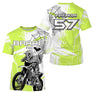 Anti-UV à capuche maillot motocross vert citron, motif toile d'araignée Braap et numéro de course personnalisé