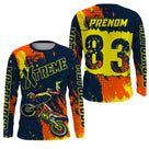 Anti-UV manches longues maillot motocross jaune bleu Xtreme, design dirt bike extreme personnalisé