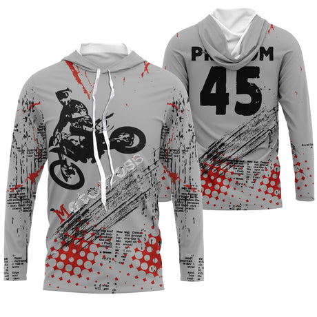 Maillot De Motocross Personnalisé Freestyle FMX Dirt Bike Rider - Courses De Motos Tout-Terrain - CT15122227 T-shirt Anti UV à Capuche Unisexe